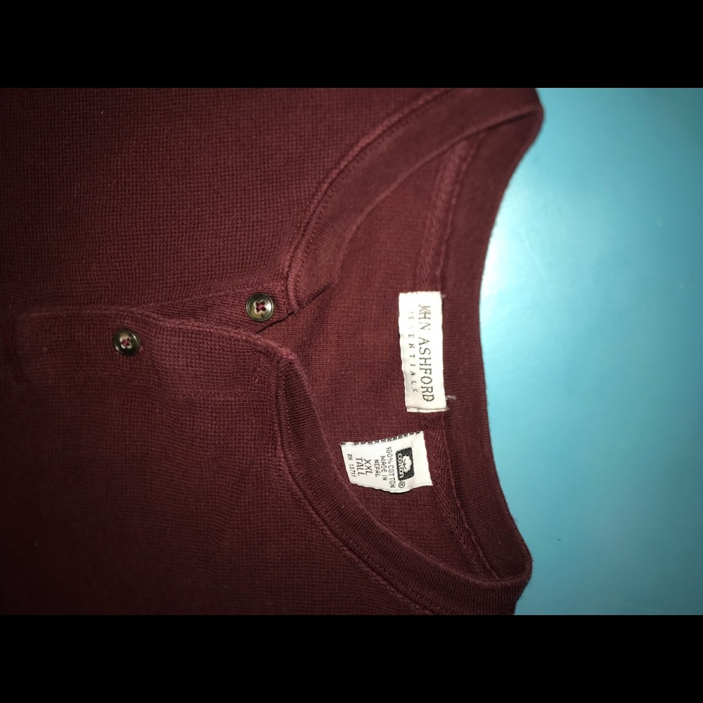 Burgundy Henley. XXL